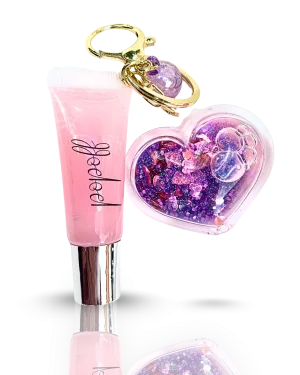Lace Pink Lipgloss & Purple Sweetheart Accessory